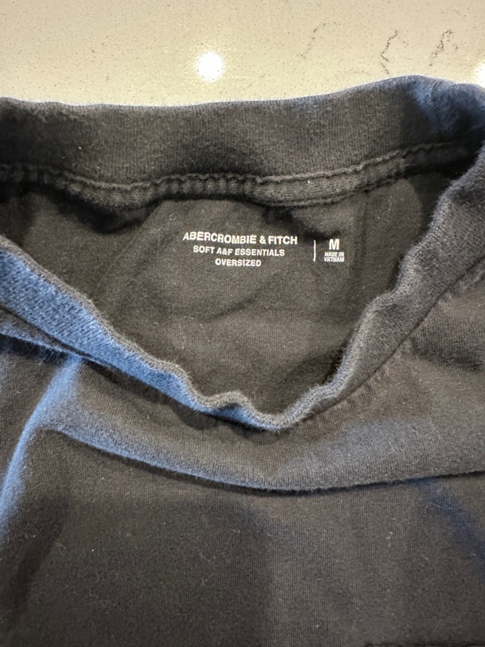 Abercrombie & Fitch Black Oversized Crewneck Pocket Tee - Picture 3 of 4